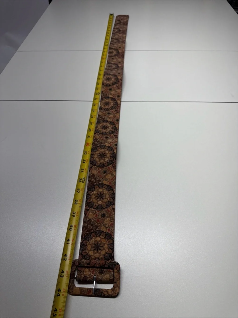 Boho Style Women’s Wide Belt OS Cork‎ Material Mandala Pattern Bohemian Hippie